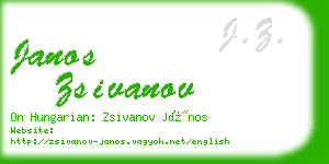 janos zsivanov business card